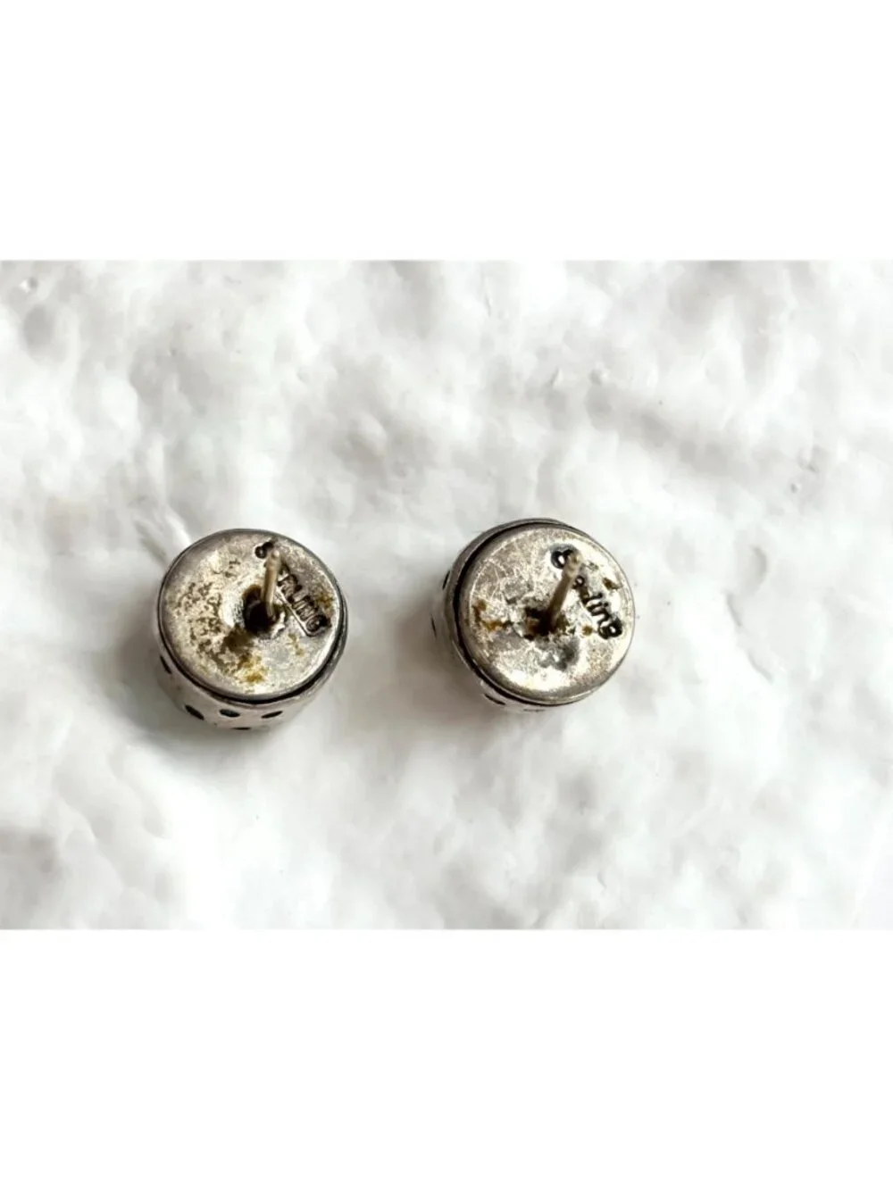 Green Turquoise Cabochon Southwest Vintage Sterling Silver 925 Stud Earrings